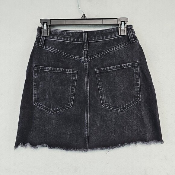 Abercrombie & Fitch Zoe Natural Rise Vintage A-Line Skirt Womens 2 Black Grunge - Picture 7 of 7